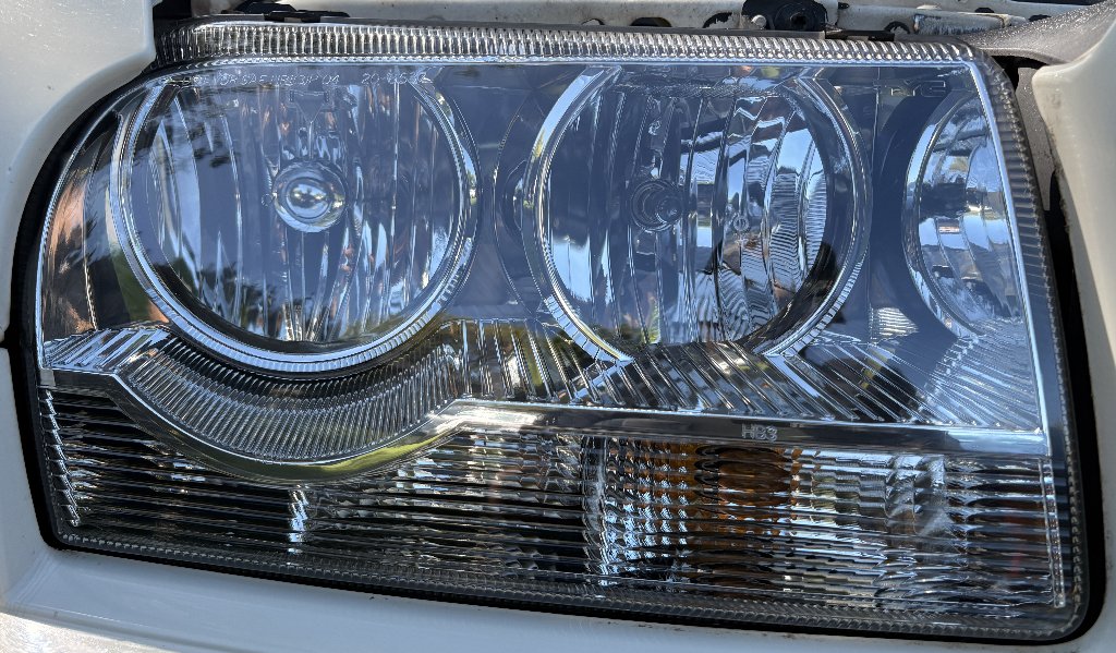 The same headlight crystal clear after restoration